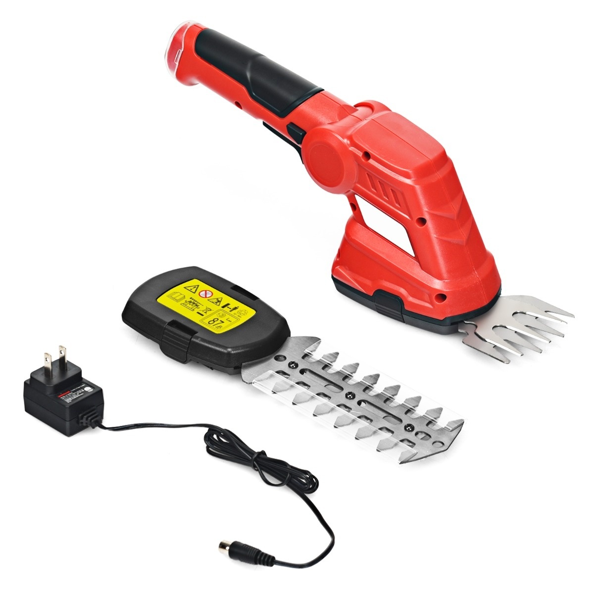 0783501232209 - Akku-Gras- und Strauchschere kabellose Grasschere mit 2 Klingen 36V 2000 mAh 115 cm rot