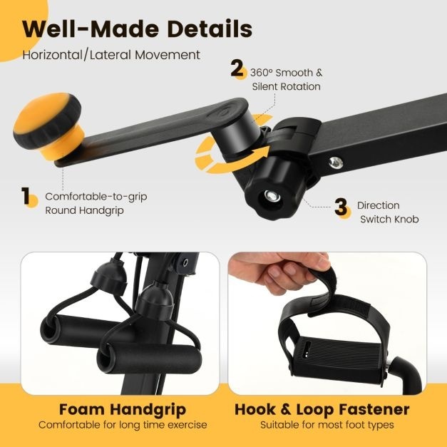 0783501297871 - Costway Home Trainer mit Pedal Bewegung Trainer mit verstellbarem Griff 53 x 43 x 73-102 cm 0783501297871 - Costway Home Trainer mit Pedal Bewegung Trainer mit verstellbarem Griff 53 x 43 x 73-102 cm