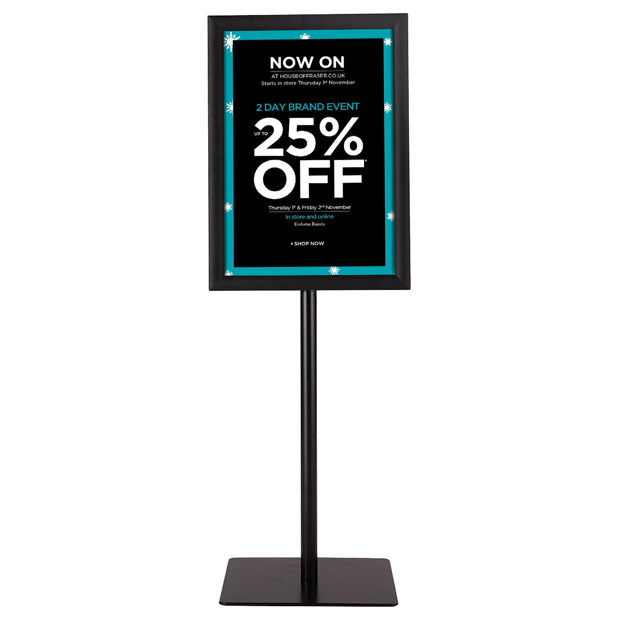 0796914902690 - Costway -info Stand A3 Höhenverstellbar Abnehmbarer Plakatständer Poster Silber  schwarz 42 x 295 cm schwarz