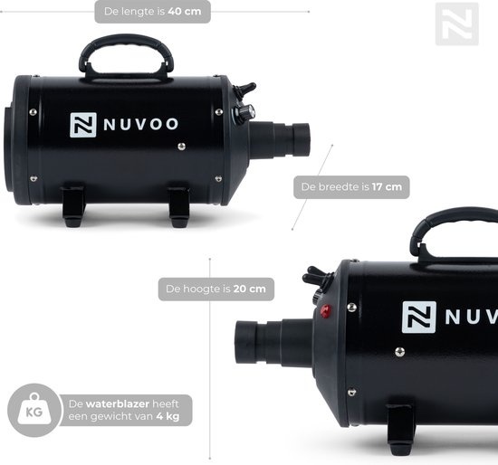 8720299148970 - Nuvoo Professional Dog F?hn - Wassergebläse - mit 3 Aufsätzen - einstellbare Leistung bis zu 2200W - Heiß- und Kaltständer - Schwarz 8720299148970 - Nuvoo Professional Dog F?hn - Wassergebläse - mit 3 Aufsätzen - einstellbare Leistung bis zu 2200W - Heiß- und Kaltständer - Schwarz