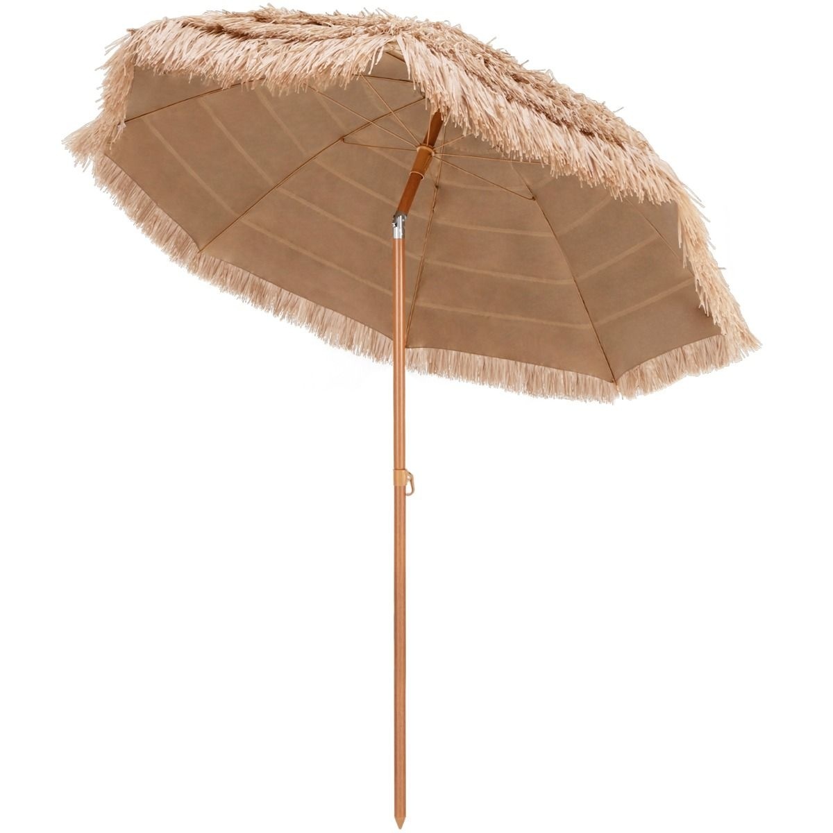 0033616104497 - Terrassen-Sonnenschirm mit Weidendach - neigbar - 208 cm Durchmesser - Weide Metall - Beige 0033616104497 - Terrassen-Sonnenschirm mit Weidendach - neigbar - 208 cm Durchmesser - Weide Metall - Beige