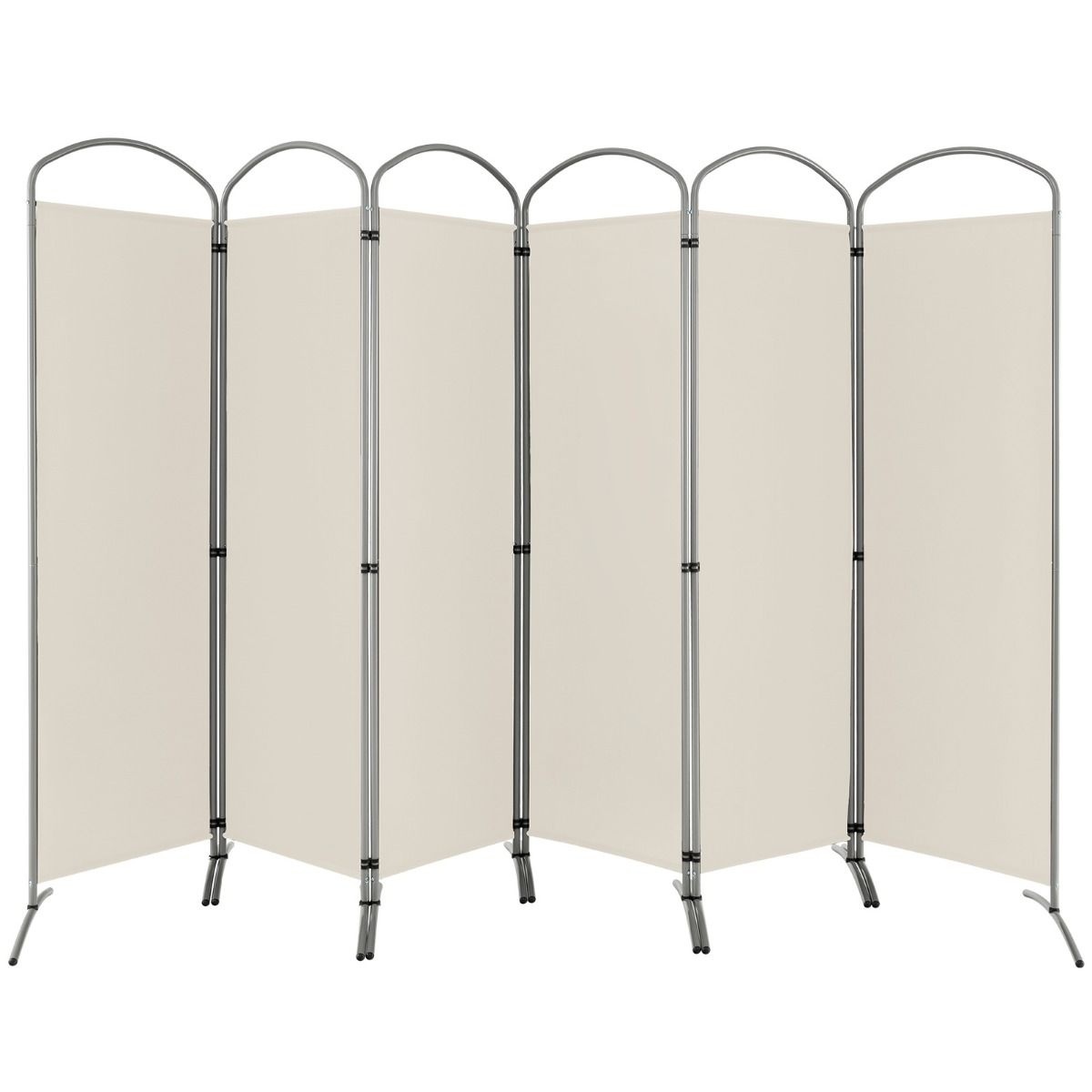 Küsten-Faltwand - 6 Stück - faltbar - 331 x 51 x 188 cm - Beige