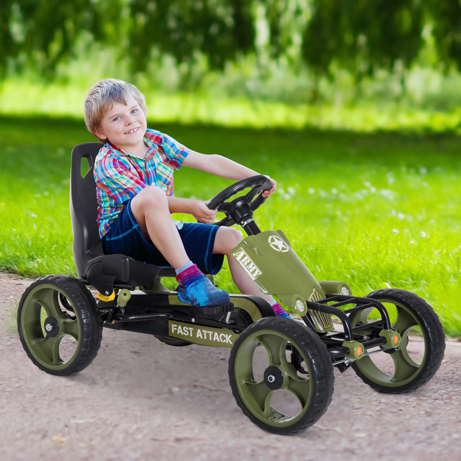 6011609540501 - Skelter ab 3 Jahren - mit Pedalen und verstellbarem Sitz - Sitzhöhe 27 cm - Army Green 6011609540501 - Skelter ab 3 Jahren - mit Pedalen und verstellbarem Sitz - Sitzhöhe 27 cm - Army Green
