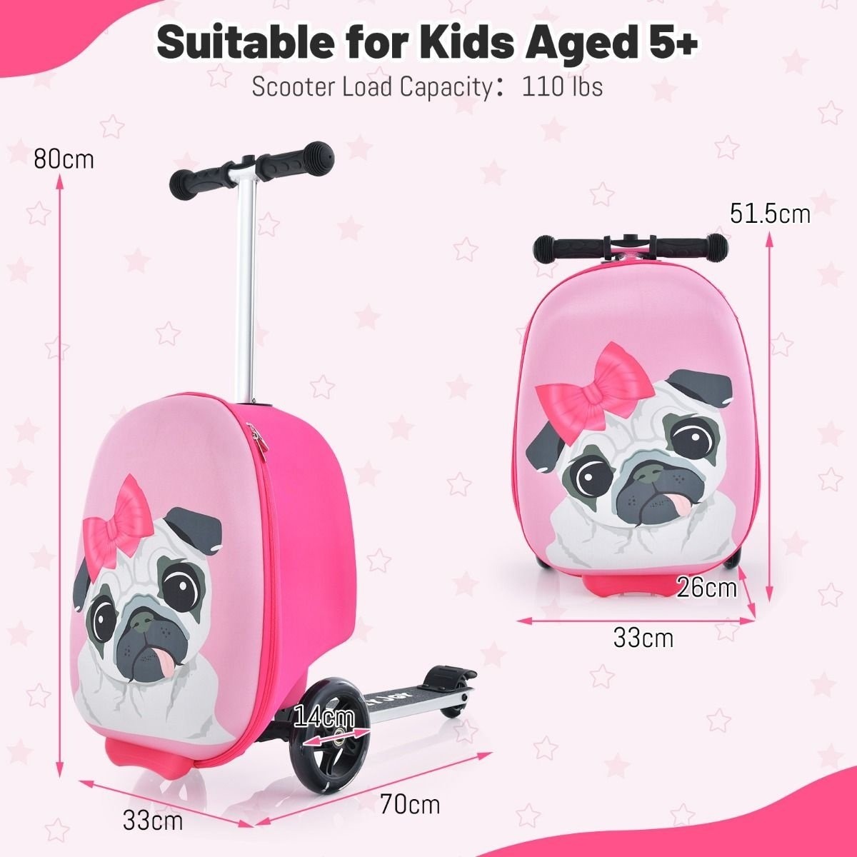 0783501395386 - Kinderkoffer mit Klapptritt - 70 x 33 x 795 cm - Pink 0783501395386 - Kinderkoffer mit Klapptritt - 70 x 33 x 795 cm - Pink