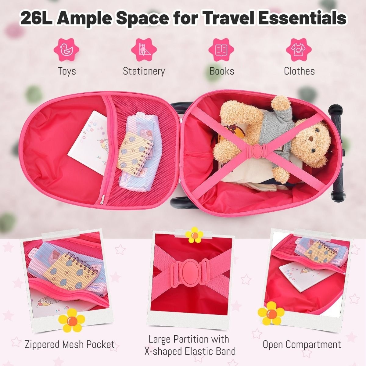 0783501395386 - Kinderkoffer mit Klapptritt - 70 x 33 x 795 cm - Pink 0783501395386 - Kinderkoffer mit Klapptritt - 70 x 33 x 795 cm - Pink