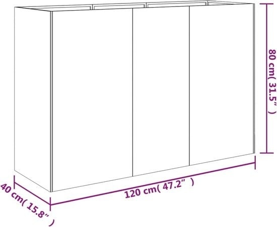 8720845719562 - vidaXL - Pflanzgefäß - erhöht - 120x40x80 - cm - Cortenstahl 8720845719562 - vidaXL - Pflanzgefäß - erhöht - 120x40x80 - cm - Cortenstahl