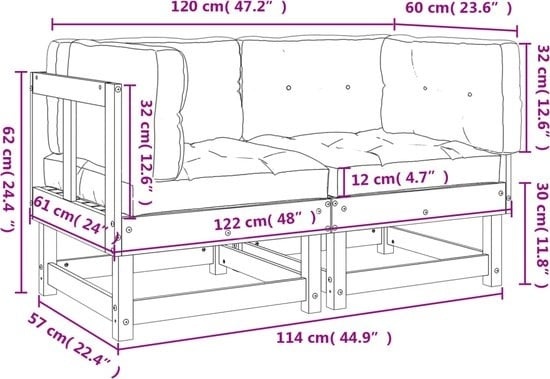 8720845801762 - vidaXL - Ecksofas - 2 - Stück - mit - Kissen - massiv - Kiefer - schwarz 8720845801762 - vidaXL - Ecksofas - 2 - Stück - mit - Kissen - massiv - Kiefer - schwarz