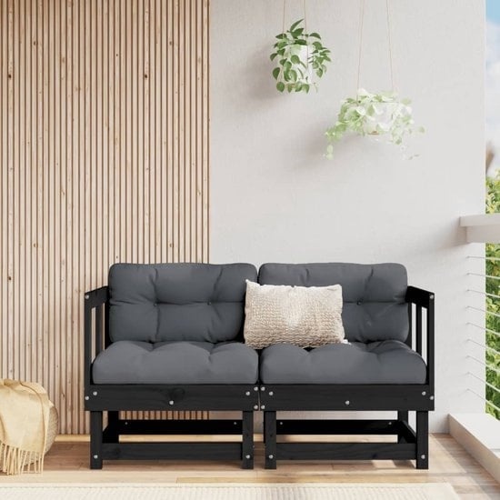 8720845801762 - vidaXL - Ecksofas - 2 - Stück - mit - Kissen - massiv - Kiefer - schwarz 8720845801762 - vidaXL - Ecksofas - 2 - Stück - mit - Kissen - massiv - Kiefer - schwarz
