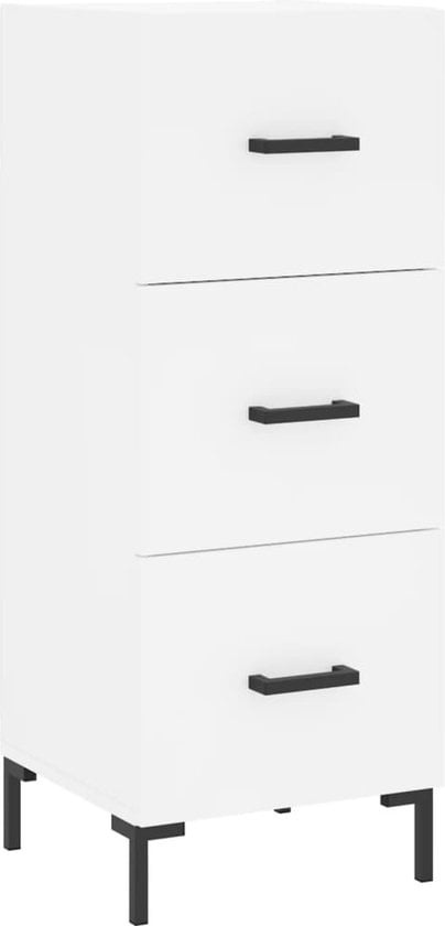 vidaXL - Sideboard - 34.5x34x90 - cm - handgefertigt - Holz - weiß