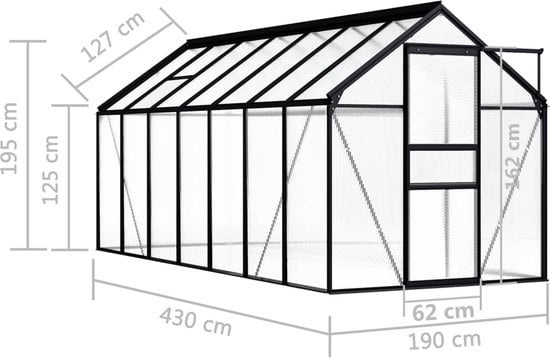 8719883813981 - vidaXL - Gartengewächshaus - 817 - m³ - Aluminium - anthrazit 8719883813981 - vidaXL - Gartengewächshaus - 817 - m³ - Aluminium - anthrazit