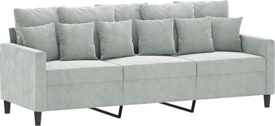 8721012140394 - vidaXL - Dreisitziges Sofa - 180 - cm - Samt - hellgrau 8721012140394 - vidaXL - Dreisitziges Sofa - 180 - cm - Samt - hellgrau