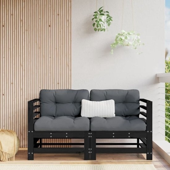 8720845802882 - vidaXL - Ecksofas - 2 - Stück - mit - Kissen - massiv - Kiefer - schwarz 8720845802882 - vidaXL - Ecksofas - 2 - Stück - mit - Kissen - massiv - Kiefer - schwarz