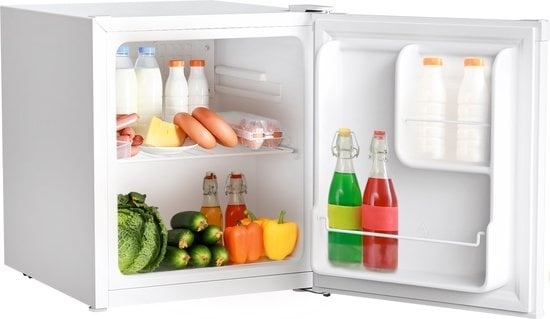 KitchenBrothers Mini-Kühlschrank - 40L - Kleiner Kühlschrank - Freistehend - Frigo - Kompakt - Weiß