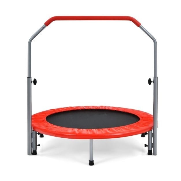 0033616103582 - Mini-Trampolin - ø101cm - faltbar - mit Stange - Rot 0033616103582 - Mini-Trampolin - ø101cm - faltbar - mit Stange - Rot
