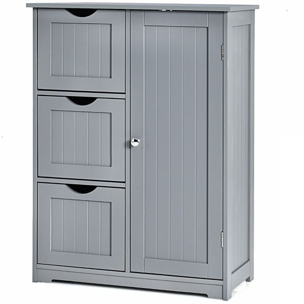 0783501231608 - Badezimmerschrank - 3 Schubladen und 1 Schranktür - Verstellbarer Einlegeboden - Grau- 60 cm (L) x 30 cm (B) x 81 cm (H) 0783501231608 - Badezimmerschrank - 3 Schubladen und 1 Schranktür - Verstellbarer Einlegeboden - Grau- 60 cm (L) x 30 cm (B) x 81 cm (H)
