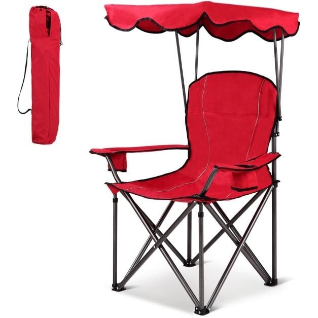 0617748487729 - Fishing Chair - Campingstuhl - mit Getränkehalter - faltbar - rot 0617748487729 - Fishing Chair - Campingstuhl - mit Getränkehalter - faltbar - rot