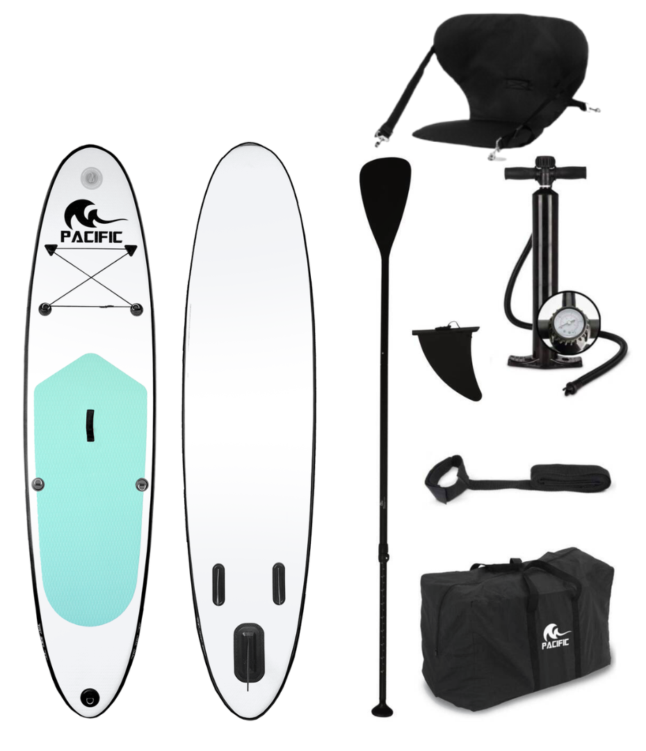 6095818832855 - Special Edition SUP Board mit GRATIS SUP Stuhl - 305 cm - bis zu 100 kg - 6-teiliges Set- Weiß Grün - Aufblasbar 6095818832855 - Special Edition SUP Board mit GRATIS SUP Stuhl - 305 cm - bis zu 100 kg - 6-teiliges Set- Weiß Grün - Aufblasbar