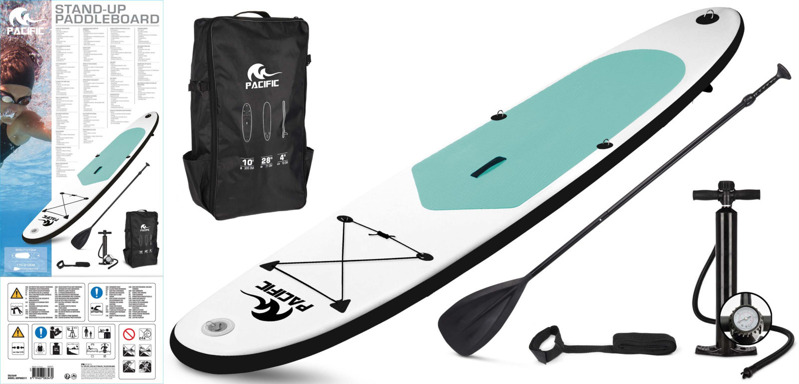 6095818832855 - Special Edition SUP Board mit GRATIS SUP Stuhl - 305 cm - bis zu 100 kg - 6-teiliges Set- Weiß Grün - Aufblasbar 6095818832855 - Special Edition SUP Board mit GRATIS SUP Stuhl - 305 cm - bis zu 100 kg - 6-teiliges Set- Weiß Grün - Aufblasbar