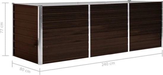 8719883670737 - vidaXL - Pflanzgefäß - erhöht - 240x80x77 - cm - verzinkt - Stahl - braun 8719883670737 - vidaXL - Pflanzgefäß - erhöht - 240x80x77 - cm - verzinkt - Stahl - braun