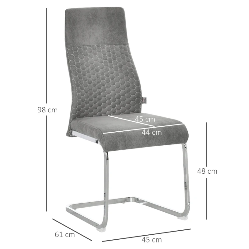 4251774984812 - Esszimmerstühle 4er-Set grau 45B x 61T x 98H cm Esszimmerstühle 4er Set Küchenstuhl Stuhl Küche Esszimmer