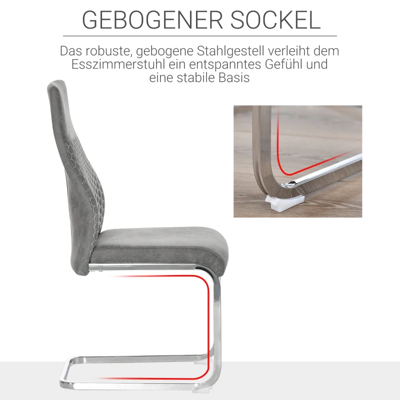 4251774984812 - Esszimmerstühle 4er-Set grau 45B x 61T x 98H cm Esszimmerstühle 4er Set Küchenstuhl Stuhl Küche Esszimmer