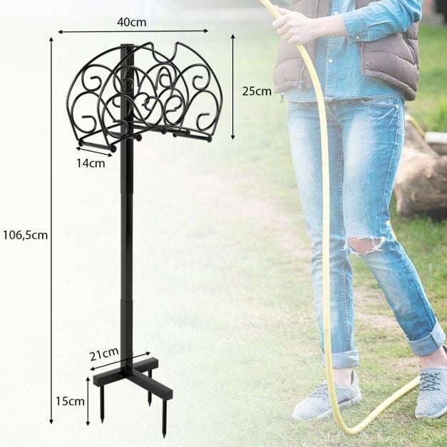 0783501395232 - Gartenschlauch-Halter - Metall - Schwarz - 40x17x1065cm 0783501395232 - Gartenschlauch-Halter - Metall - Schwarz - 40x17x1065cm