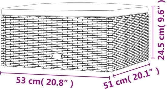 8720845648459 - vidaXL - Gartenhocker - mit - Kissen - Poly - Rattan - grau 8720845648459 - vidaXL - Gartenhocker - mit - Kissen - Poly - Rattan - grau