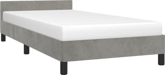 8720287175988 - BettgestellSchlafzimmerbett mit Kopfteil Hellgrau 90x200 cm Samt vidaXL 8720287175988 - BettgestellSchlafzimmerbett mit Kopfteil Hellgrau 90x200 cm Samt vidaXL