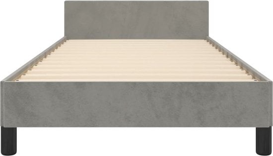 8720287175988 - BettgestellSchlafzimmerbett mit Kopfteil Hellgrau 90x200 cm Samt vidaXL 8720287175988 - BettgestellSchlafzimmerbett mit Kopfteil Hellgrau 90x200 cm Samt vidaXL