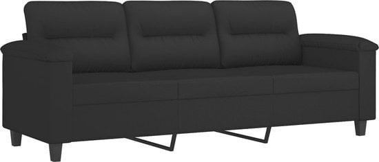 8721012136557 - vidaXL - Dreisitzer-Sofa - 180 - cm - Mikrofaserstoff - schwarz 8721012136557 - vidaXL - Dreisitzer-Sofa - 180 - cm - Mikrofaserstoff - schwarz