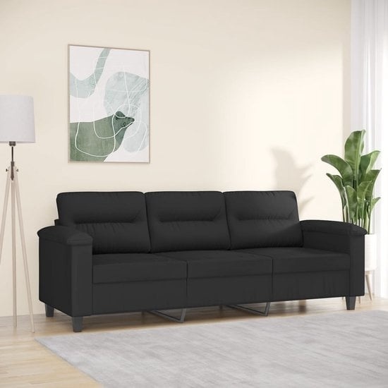 8721012136557 - vidaXL - Dreisitzer-Sofa - 180 - cm - Mikrofaserstoff - schwarz 8721012136557 - vidaXL - Dreisitzer-Sofa - 180 - cm - Mikrofaserstoff - schwarz