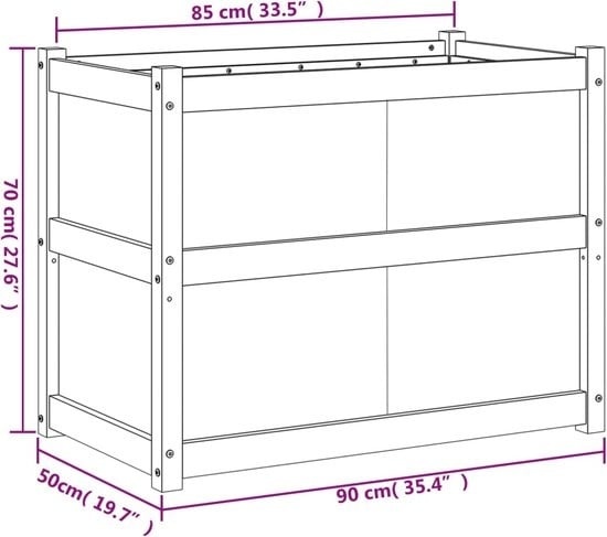 8721012079915 - vidaXL - Pflanzgefäß - 90x50x70 - cm - massiv - Douglasienholz 8721012079915 - vidaXL - Pflanzgefäß - 90x50x70 - cm - massiv - Douglasienholz