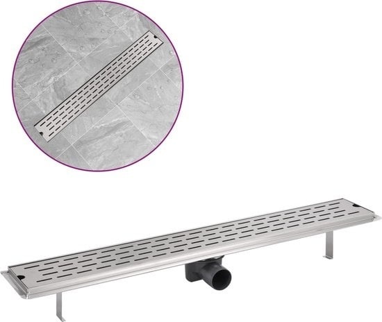 8718475979012 - Bonnevie - Duschrinne 830x140 cm Edelstahl Linien-Design vidaXL460367 8718475979012 - Bonnevie - Duschrinne 830x140 cm Edelstahl Linien-Design vidaXL460367