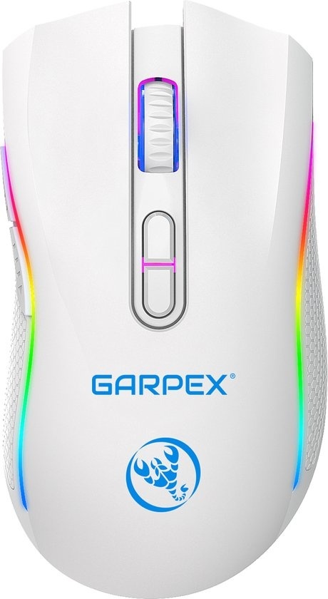 8720618580153 - Garpex® Silent Wireless Mouse - Gaming-Maus - Computermaus - Kabellose Maus - Mit LED-Beleuchtung - Wiederaufladbar - Weiß 8720618580153 - Garpex® Silent Wireless Mouse - Gaming-Maus - Computermaus - Kabellose Maus - Mit LED-Beleuchtung - Wiederaufladbar - Weiß