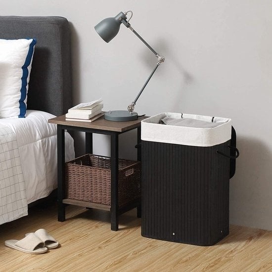 8785260064369 - Wäschekorb aus Bambus faltbarer Wäschekorb mit Deckel und abnehmbarem Baumwoll-Wäschesack 72 L Wäschebox Wäschetruhe 40 x 60 x 30 cm schwarz LCB10B 8785260064369 - Wäschekorb aus Bambus faltbarer Wäschekorb mit Deckel und abnehmbarem Baumwoll-Wäschesack 72 L Wäschebox Wäschetruhe 40 x 60 x 30 cm schwarz LCB10B