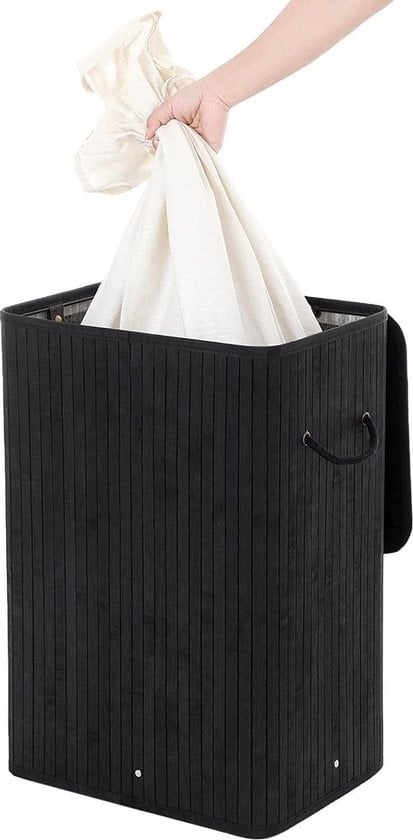8785260064369 - Wäschekorb aus Bambus faltbarer Wäschekorb mit Deckel und abnehmbarem Baumwoll-Wäschesack 72 L Wäschebox Wäschetruhe 40 x 60 x 30 cm schwarz LCB10B 8785260064369 - Wäschekorb aus Bambus faltbarer Wäschekorb mit Deckel und abnehmbarem Baumwoll-Wäschesack 72 L Wäschebox Wäschetruhe 40 x 60 x 30 cm schwarz LCB10B