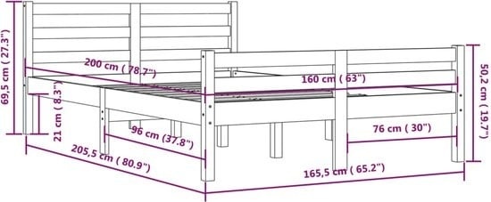 Tisch Bett günstig Kaufen-vidaXL - Bettrahmen - Massiv - Holz - grau - 160x200 - cm. vidaXL - Bettrahmen - Massiv - Holz - grau - 160x200 - cm <![CDATA[Gestalten Sie ein modernes Schlafzimmer mit diesem Holzbettgestell! Es ist eine praktische und dekorative Ergänzung für Ihr Int