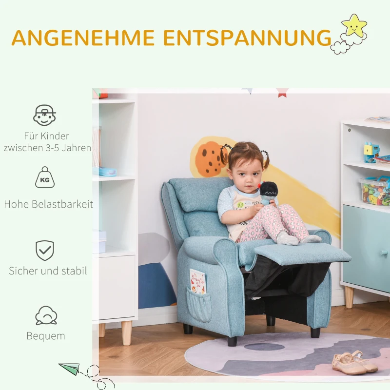 4251774989497 - Kindersessel mit Liegefunktion 58 x 53 x 70 cm (BxTxH) Minisessel Polstersessel für Kinder Kinderzimmer