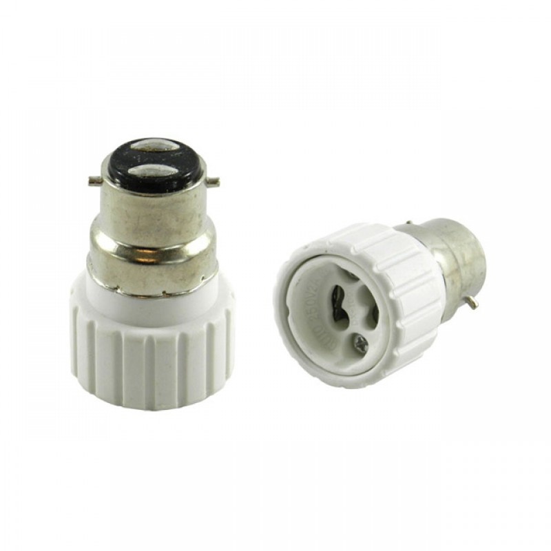 B22 fitting - GU10 fitting verloopfitting 2 stuks | wit 230V AC