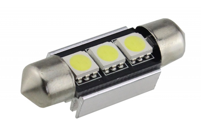 Auto LEDlamp 2 stuks | LED festoon 39mm | 3-SMD daglichtwit 6500K | CAN-BUS | 12 Volt