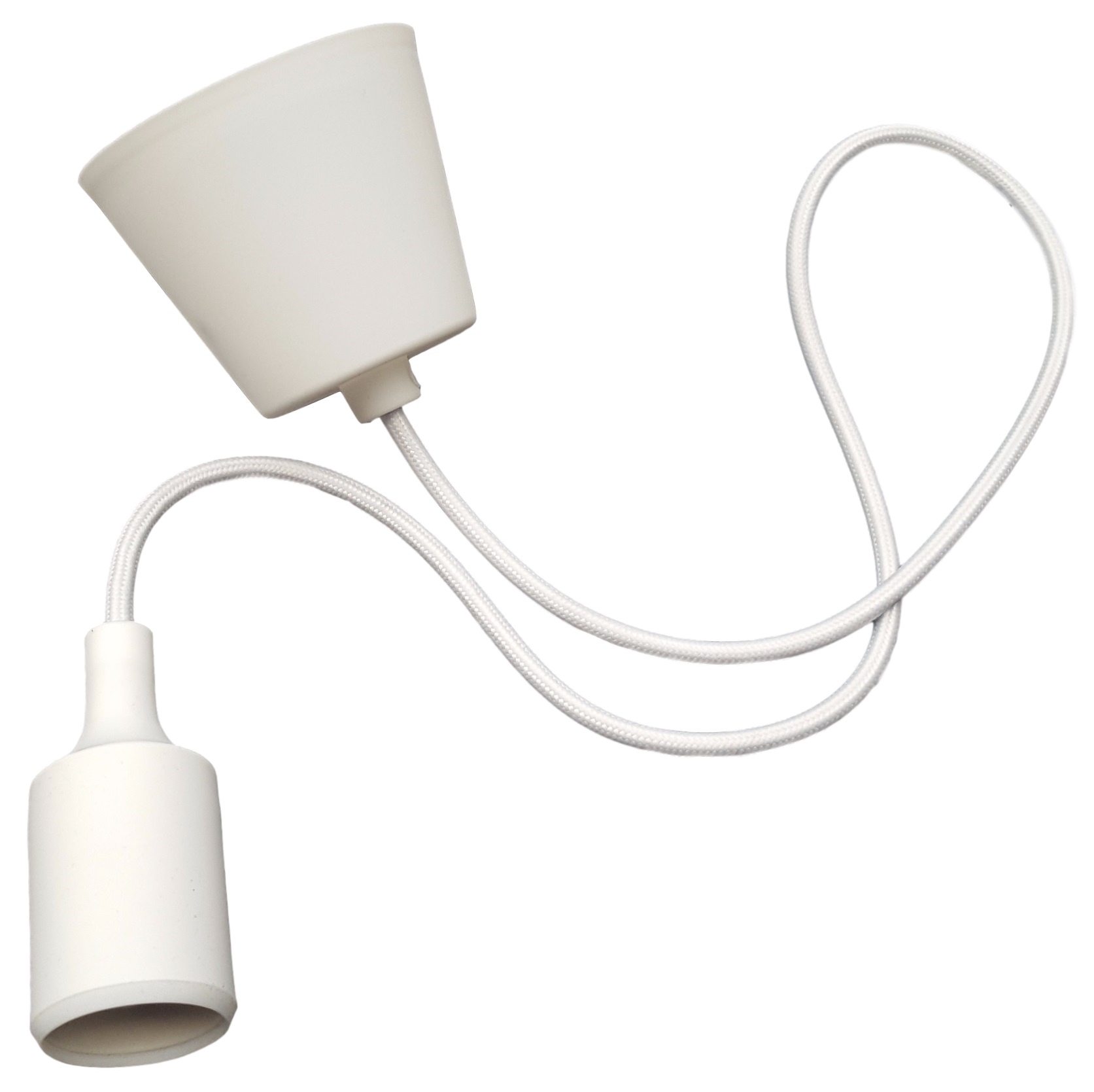 LED lamp DIY | pendel hanglamp - strijkijzer snoer | E27 siliconen fitting | wit