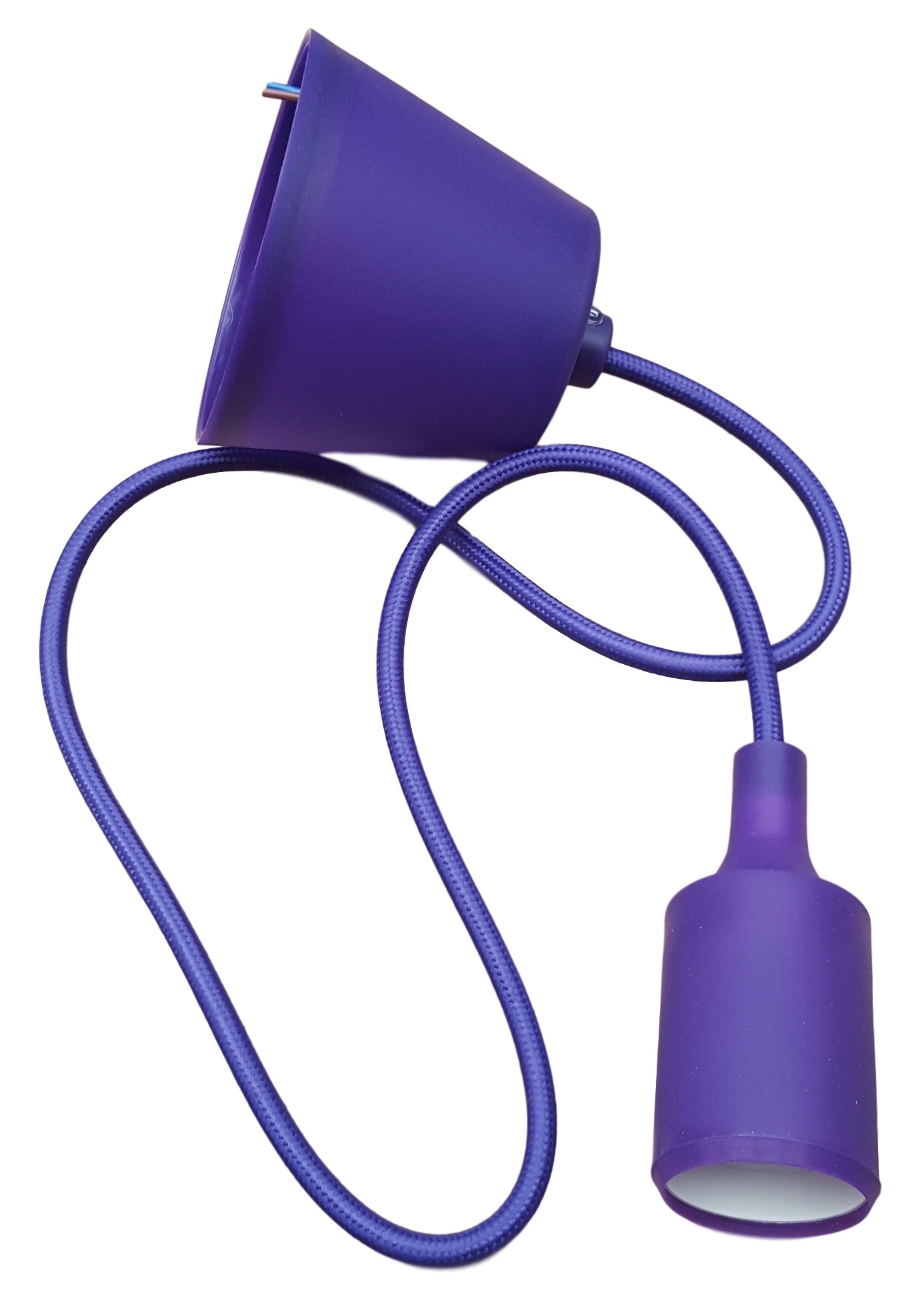 LED lamp DIY | pendel hanglamp - strijkijzer snoer | E27 siliconen fitting | paars
