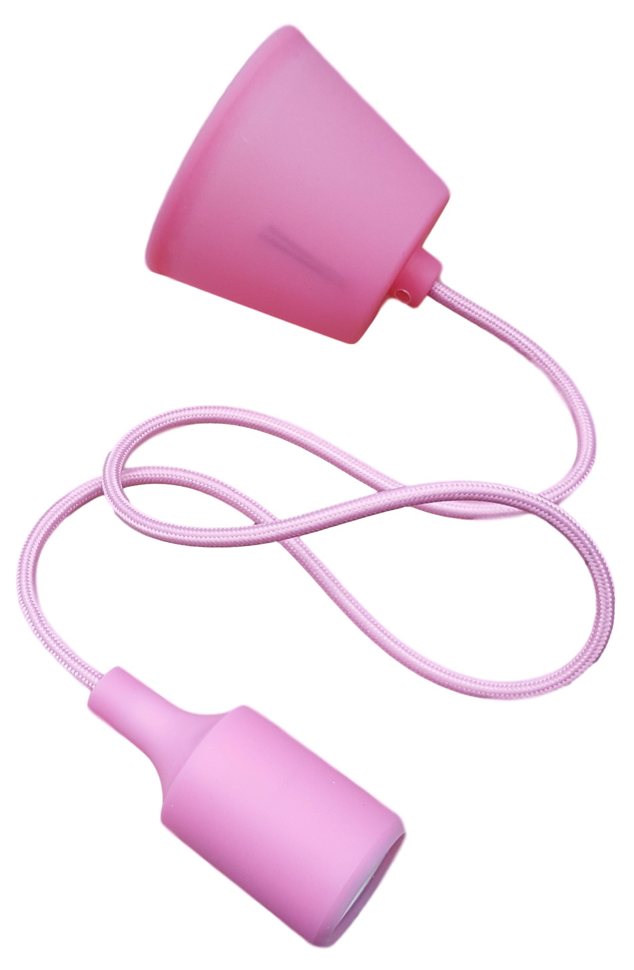 LED lamp DIY | pendel hanglamp - strijkijzer snoer | E27 siliconen fitting | roze