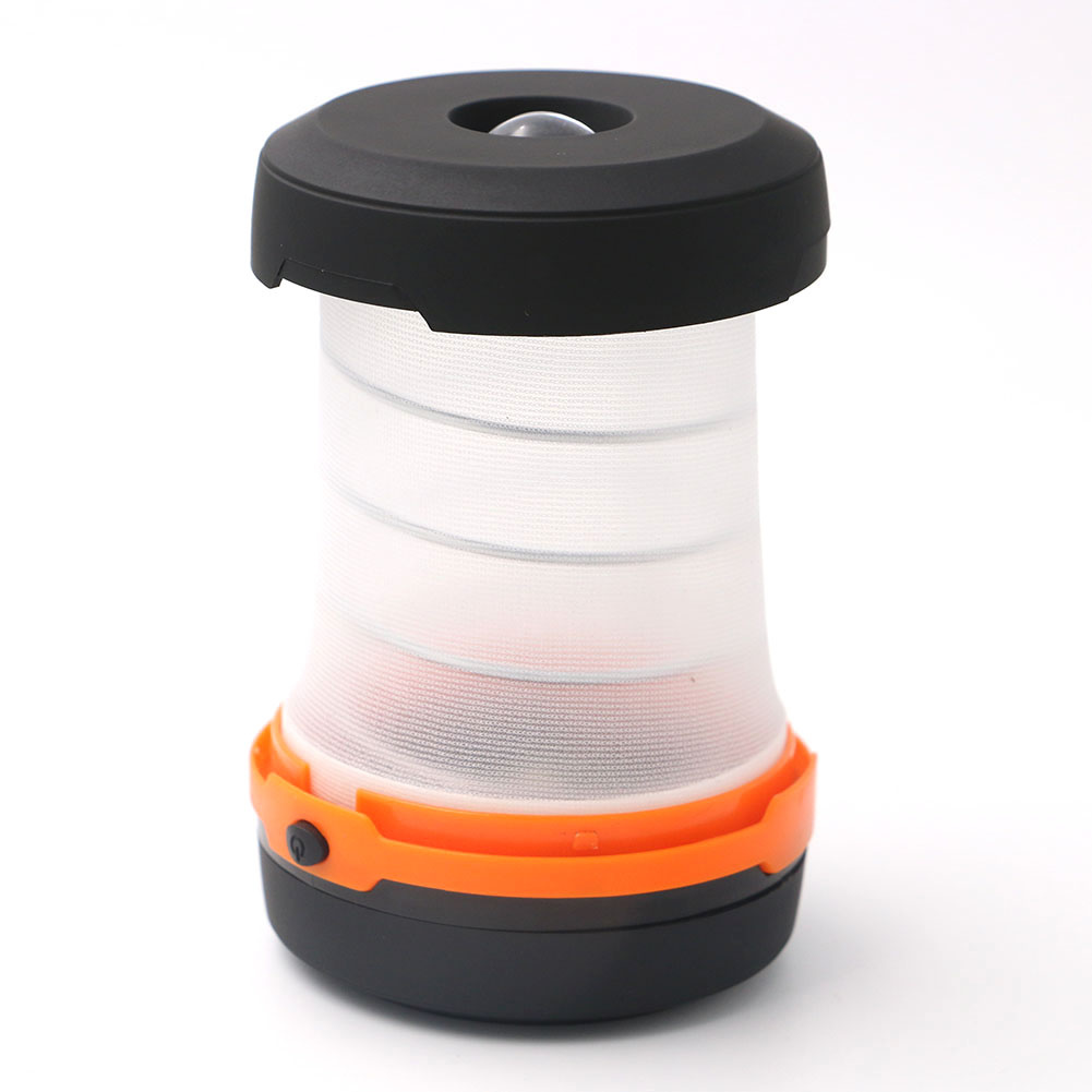 LED tentlamp | camping LEDlamp op batterij - uittrekbaar/zaklamp | 3 standen | oranje