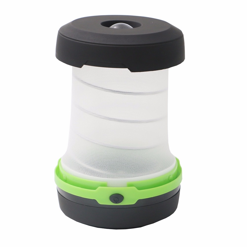 LED tentlamp | camping LEDlamp op batterij - uittrekbaar/zaklamp | 3 standen | groen