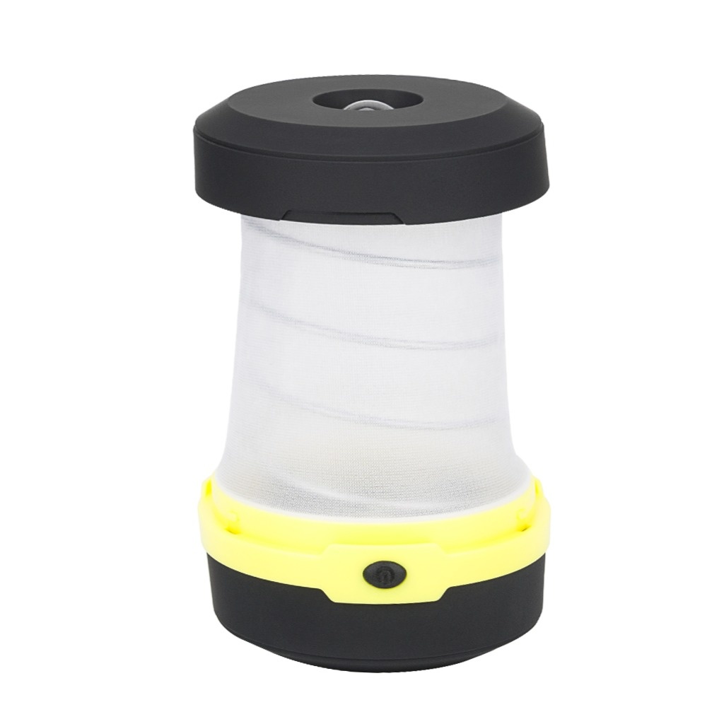 LED tentlamp | camping LEDlamp op batterij - uittrekbaar/zaklamp | 3 standen | geel