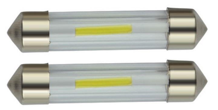 C5W autolamp 2 stuks | LED festoon 41mm | COB daglichtwit 6500K | 12 Volt - 2W
