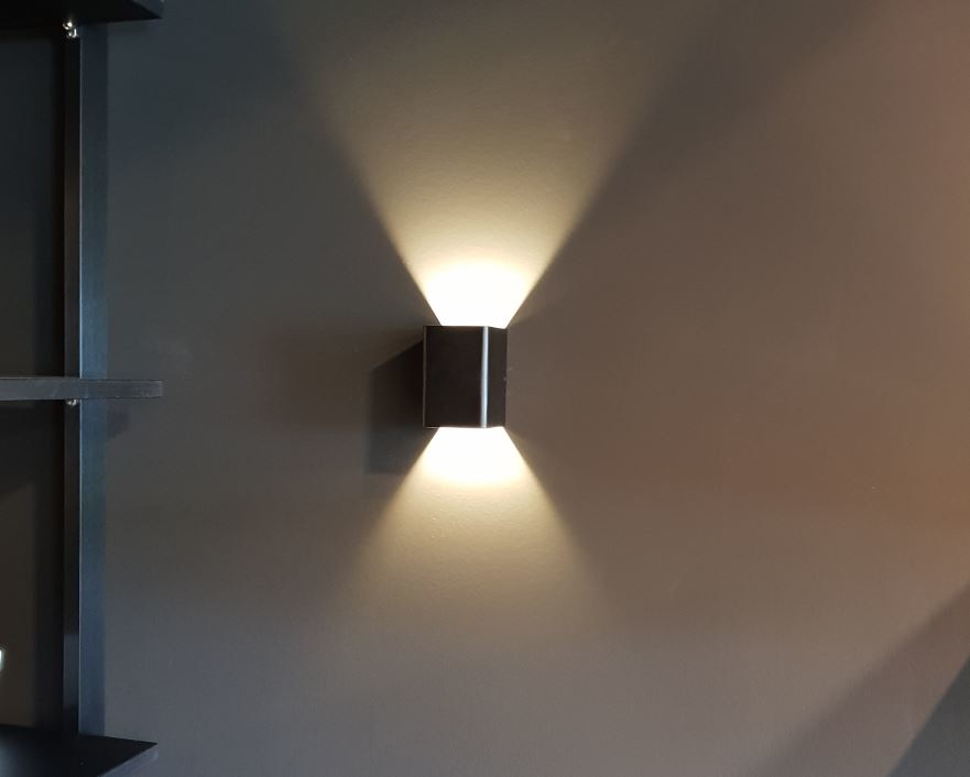 LED lampen | wandspot 2-zijdig sfeerlicht | 3W 3000K | 7 x 10cm rvs geborsteld