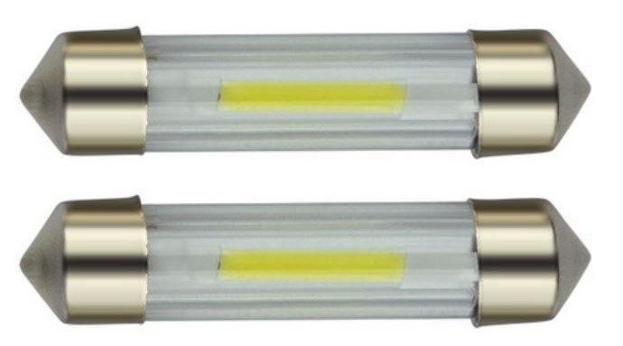 C5W autolamp 2 stuks | LED festoon 39mm | COB daglichtwit 6500K | 24 Volt - 2W