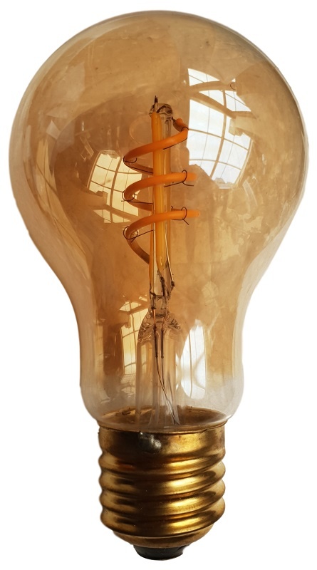 E27 LED lamp | gloeilamp A60 - amber glas | 4W=40W | flame-warmwit 1800-2700K CCT | dimbaar